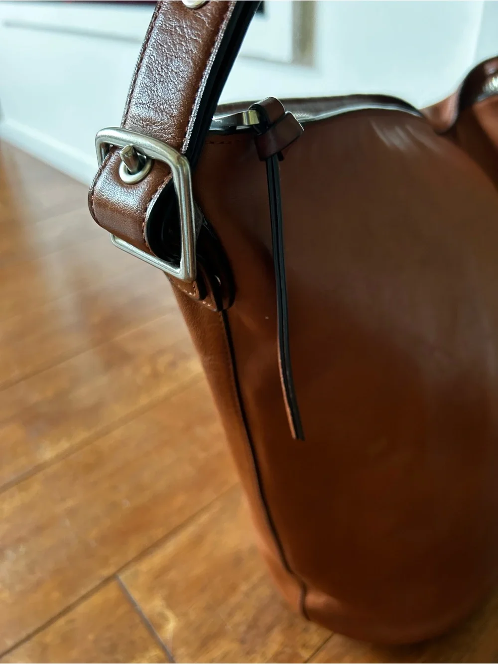 Coach XL Cognac Leather 32282 Shoulder Bleecker Bucket Bag w/ Removable Straps
